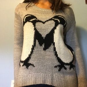 Cute Penguin Heart Sweater